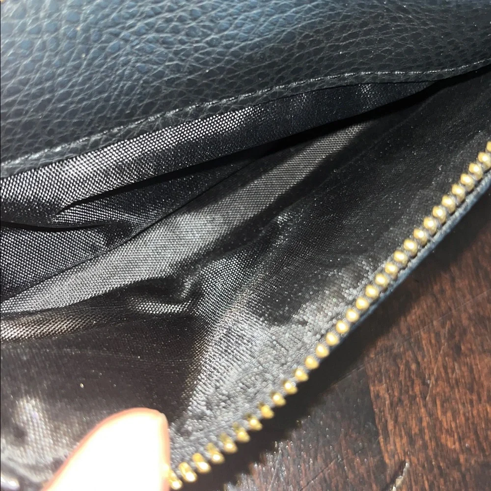 Nicole by Nicole Miller Black Leather Crossbody Bag with Strap